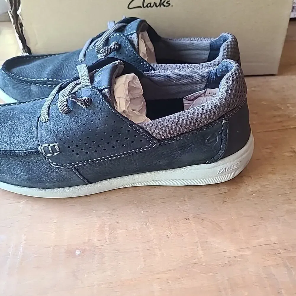 Men's Clarks Collection Gorwin Moccasin Navy Nubuck Size 8M casual‎ sneaker